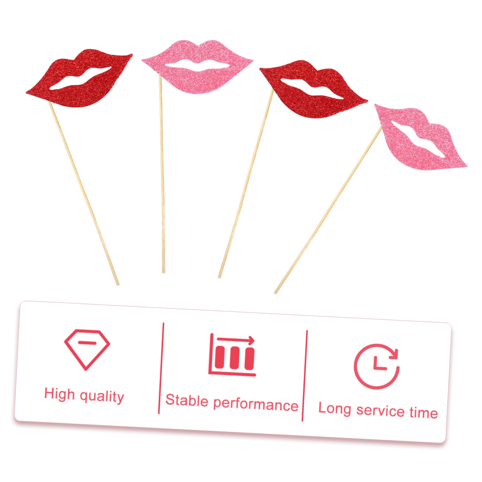 2 Sätze Teiliges Party Photo Requisiten Rote Und Pinke Handheld Lippen Props Umweltfreundlich Einfach Zu Verwenden Lustige Accessoires Für Geburtstag Hochzeit Kreative 40 Stück * 2