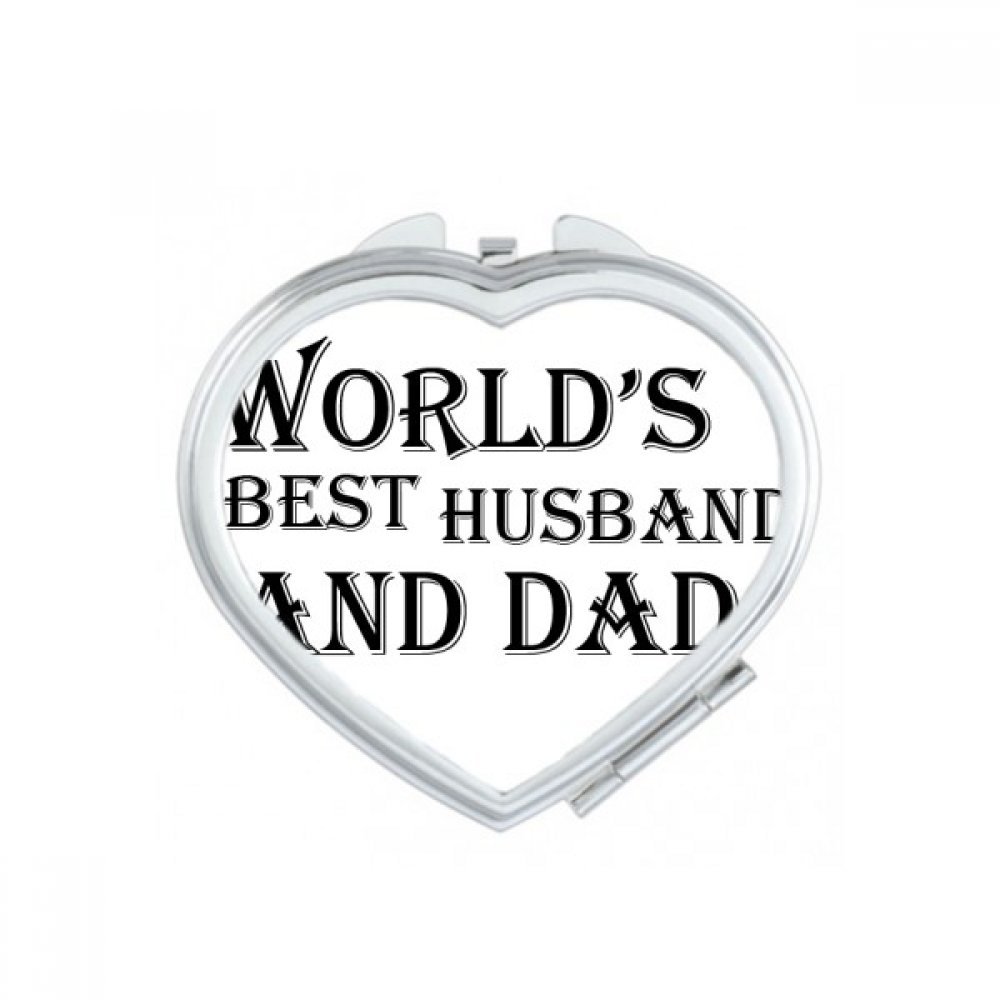 Miroir de poche Papa et Mari Coeur compact pour retouches maquillage quotidiennes