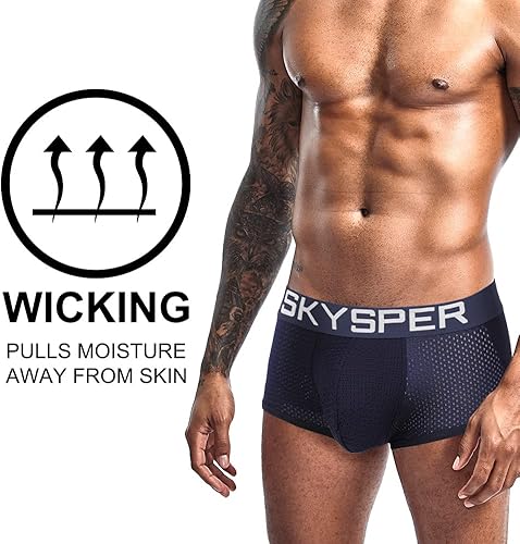 Miniatura 5 de SKYSPER Suspensorio de malla transpirable para hombre, 2 piezas, 3 piezas, 4 piezas, ropa interior masculina, partidarios atléticos para hombres