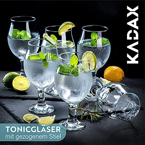 Foto von KADAX Gingläser, 6er Set, Tonicgläser mit gezogenem Stiel, Cocktailglas, Gläserset, Wassergläser, Biergläser, tulpenform, Biertulpe (570 ml)