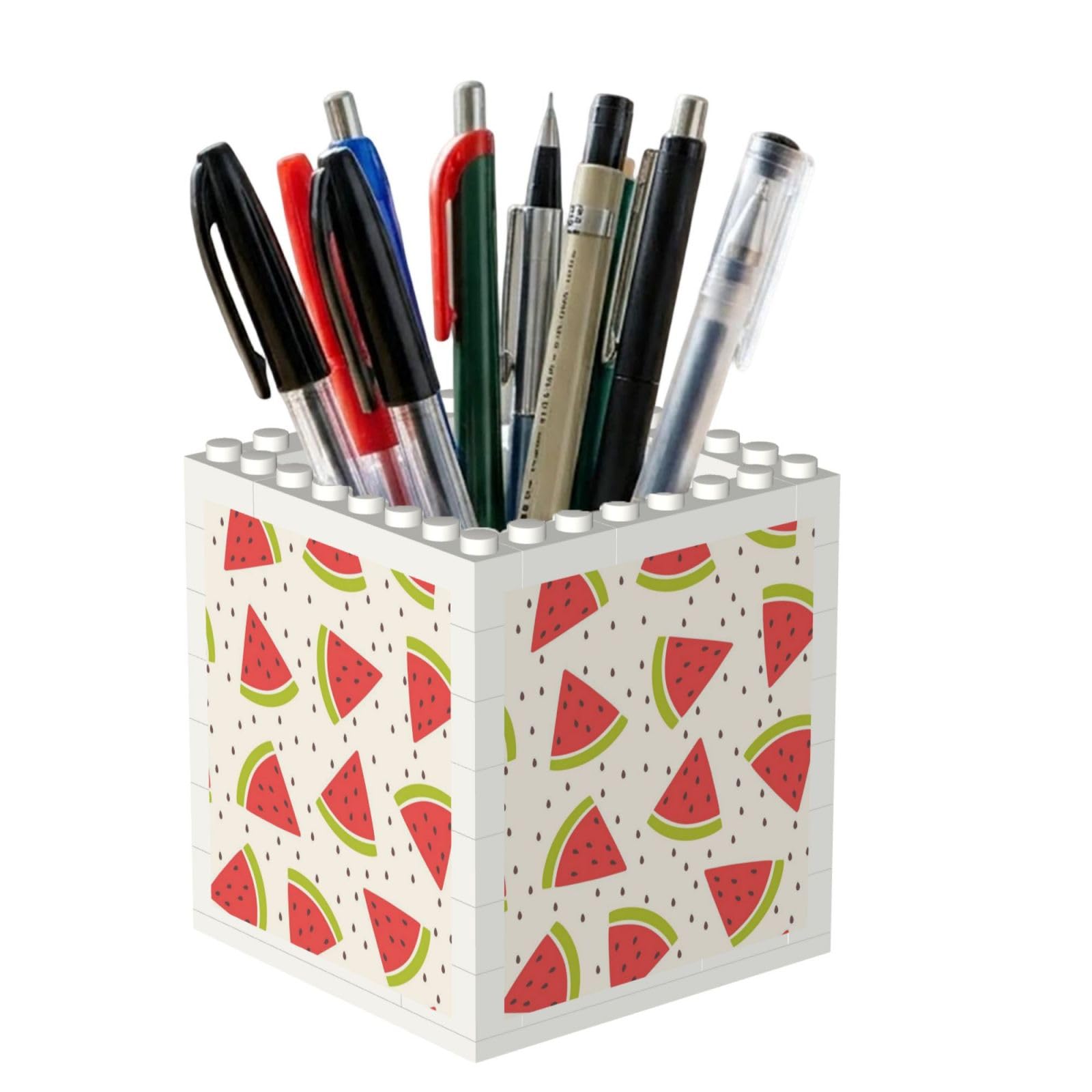 Poadnly Watermelon Pattern, Pen Pot Pencil Holder for Office Home School, Compact Desk Organiser for Office Stationery