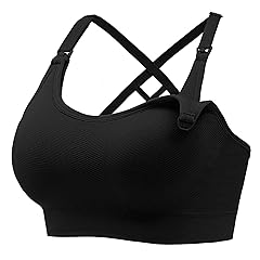 Angelhood Nursing Bras for Breastfeeding, Seamless Nursing Sports Bra Medium Impact Support Maternity Bras for Pregnancy