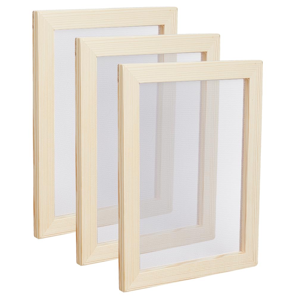 Cadre de fabrication de papier en bois d'amande blanchie pour créations artistiques épurées