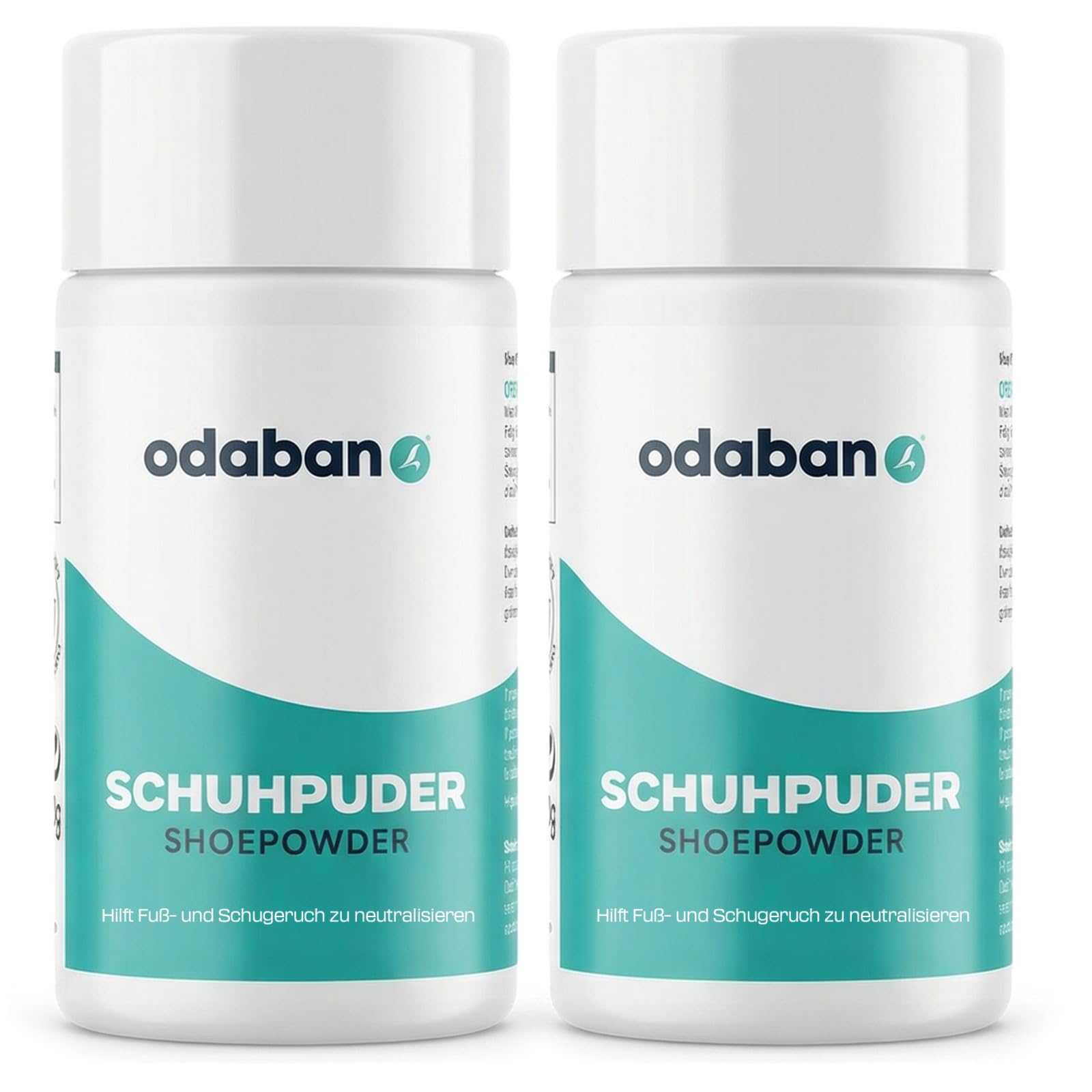 odaban® Fuß- und Schuhpuder | reduziert Fuß- & Schuhgeruch | keimreduzierend gegen Bakterien & Pilze | bindet Feuchtigkeit für langanhaltende Frische | ideal bei Schweißfüßen & Sportschuhen |2 x 50g