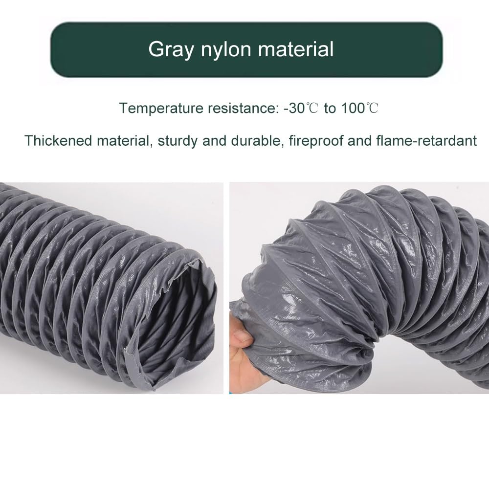 Tubo flessibile in nylon per asciugatrice, per cucina, bagno e serra, da 5 a 6 pollici, dimensioni: 8 m, lunghezza 125 mm di diametro