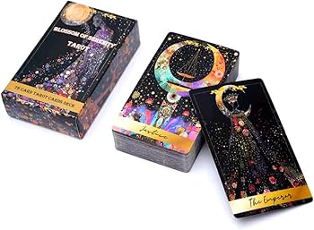 在庫2点✨金縁ver✨超美麗イラスト✨夜空と星の魔法の庭の神秘のタロットカード Amazon.co.jp: セレニティの花タロットカード, 78枚デッキ, 星空