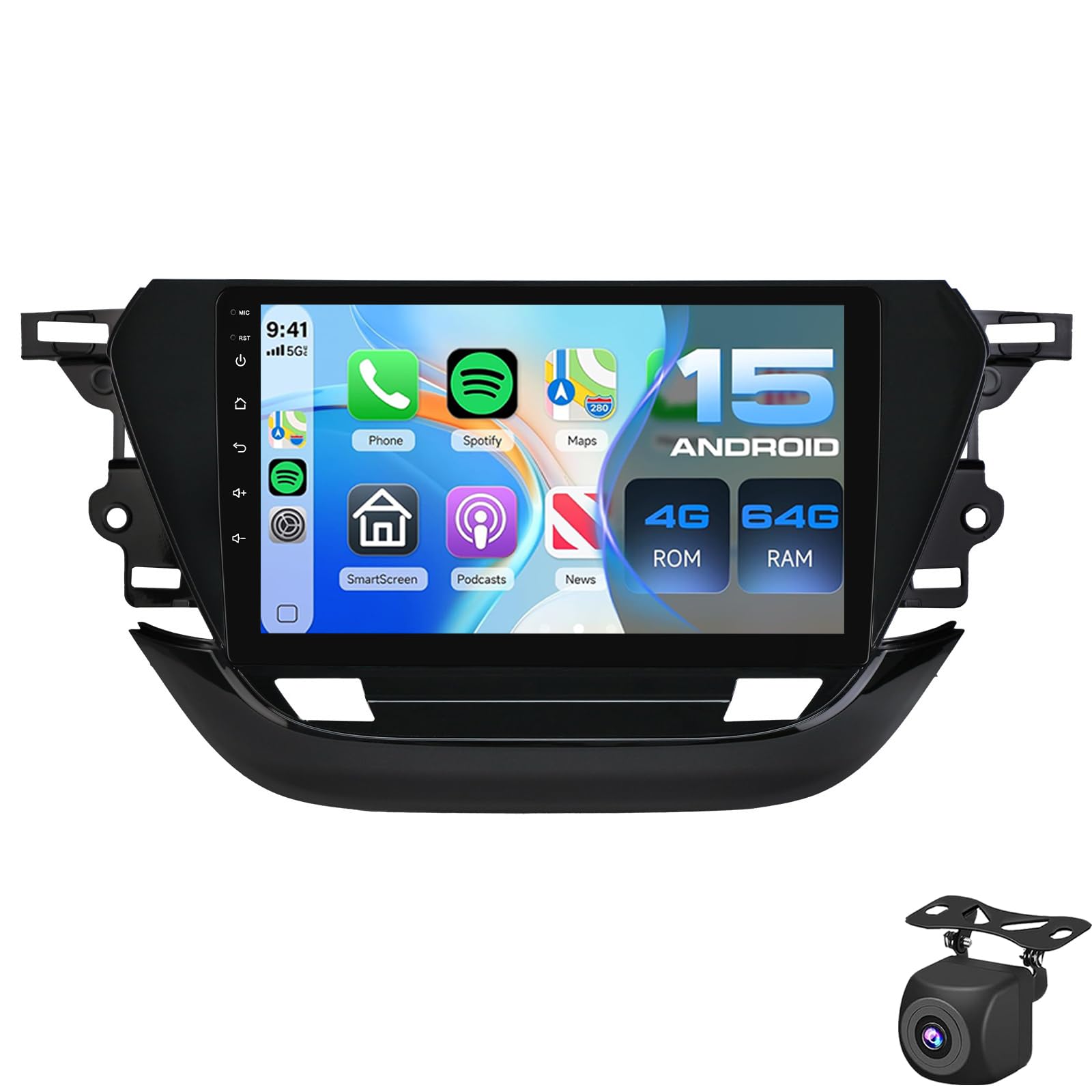 System Audio Android 15 Do Samochodu Opel Corsa F 2019-2023 5G WiFi 9" 1280P Ekran Dotykowy In-Cell Radio Samochodowe Z Bezprzewodowym CarPlay Android Auto Niezawodną Nawigacją DSP BT 5.0 (Color:M200)