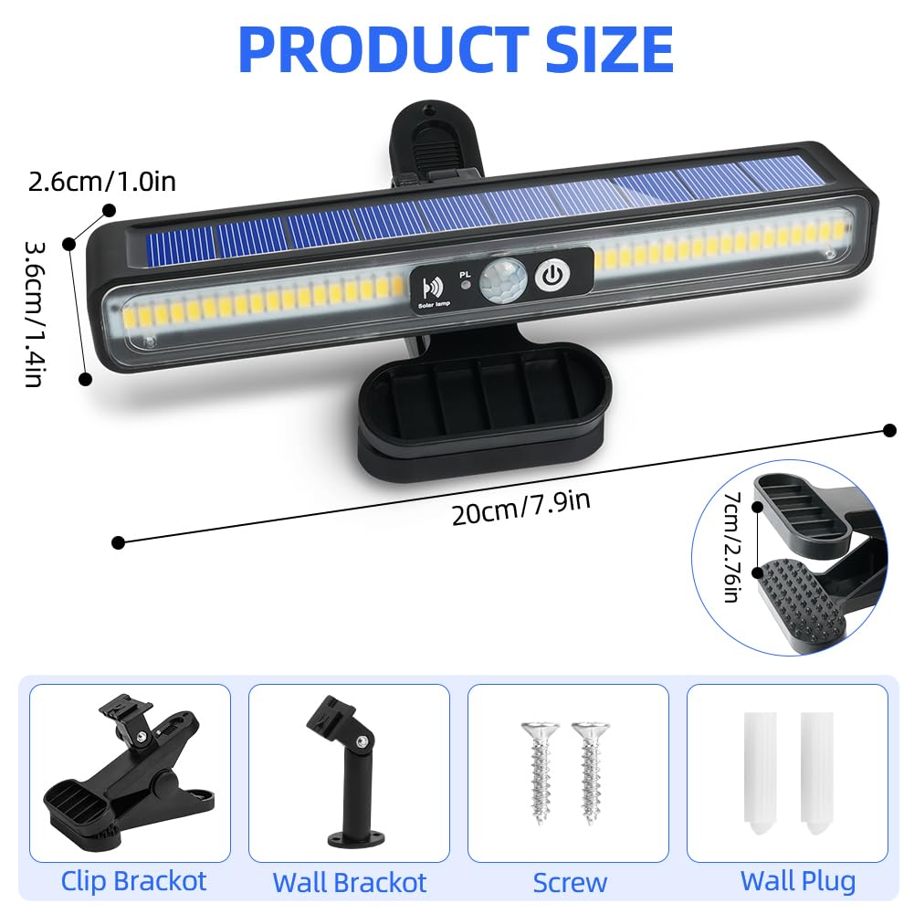 HOTUT 2 PCS Solar Lights Outdoor Motion Sensor, Clip on Solar Lights Outdoor, Led Security Lights IP65 Waterproof - Image 2