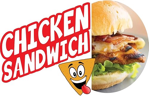 Sándwich de pollo de 16 "concesión calcomanía cartel carro remolque soporte etiqueta equipo