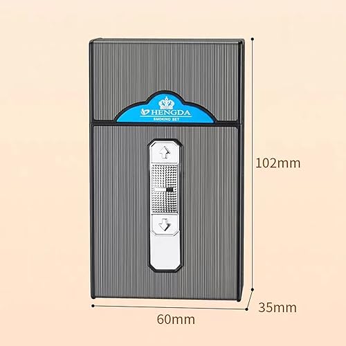 Miniatura 6 de Estuche de cigarrillos con encendedor de doble arco recargable por USB, soporte para caja de cigarrillos tamaño King Pack portátil para 20