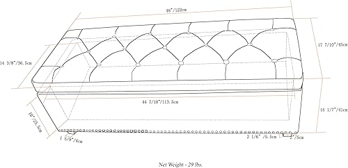 Miniatura 42 de Otomano rectangular de almacenamiento Simpli Home Hamilton, Marrón café Marrón café,Azul aguamarina,Cloud gris,Marrón desteñido,Marrón oscuro