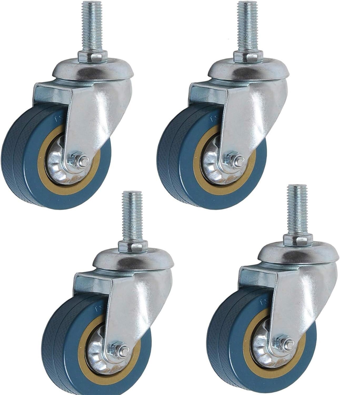 OJHFJMGH Casters, Wire Teeth Universal Casters Heavy Duty 75Mm Unbraked Rubber Swivel Trolley(M10x30)