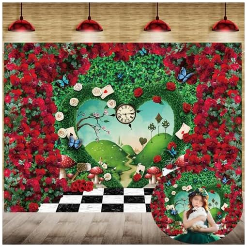 7x5FT Red Rose Wonderland Backdrop