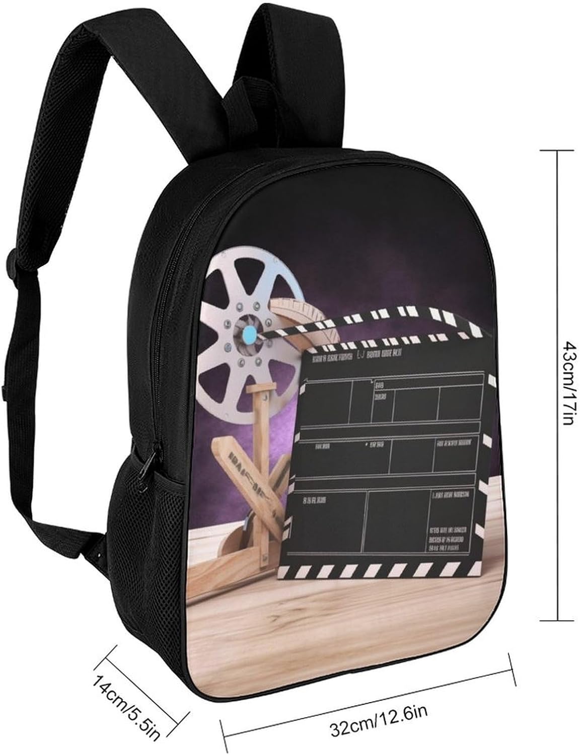 Movies Clapperboard 17 Inch Laptop Backpack, College Bookbag image 2