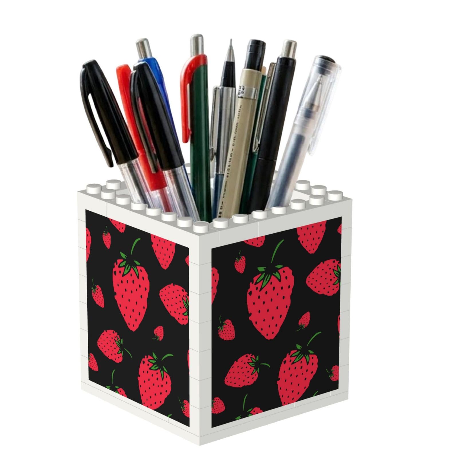 Poadnly Strawberry Strawberry, Pen Pot Pencil Holder for Office Home School, Compact Desk Organiser for Office Stationery