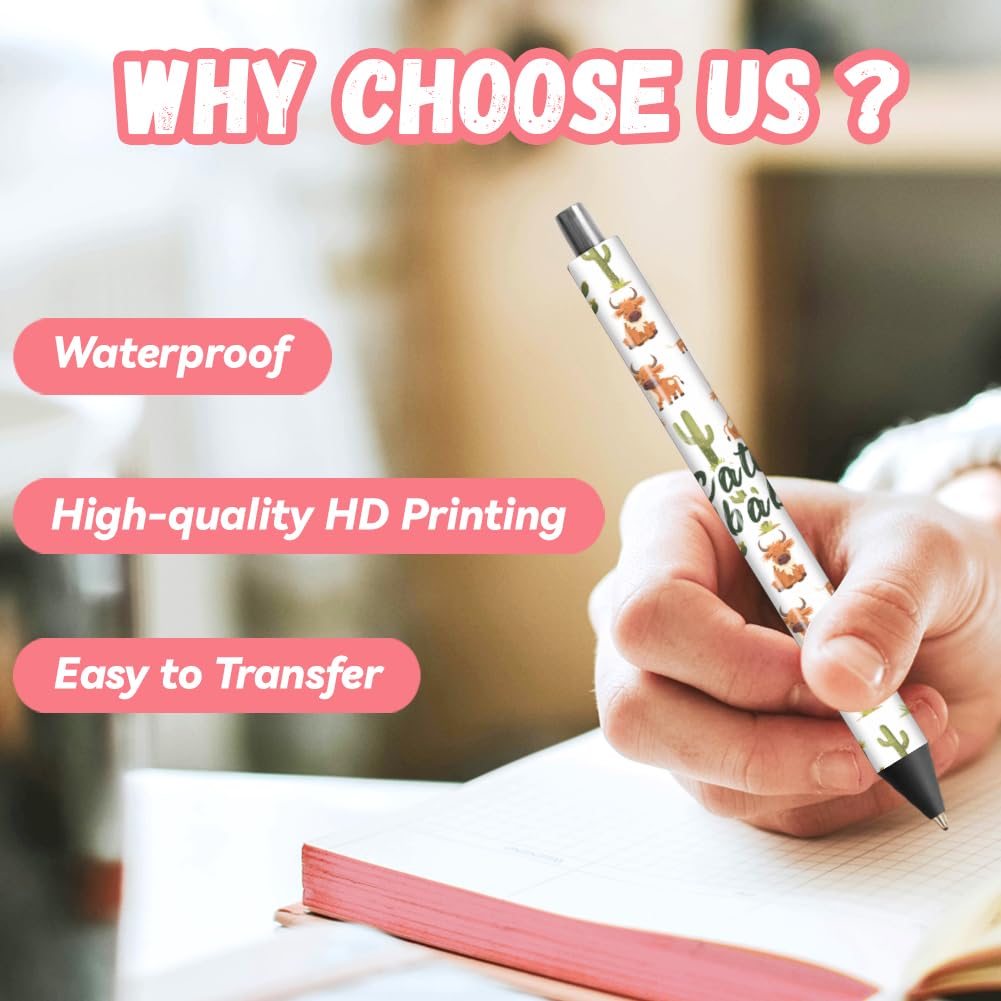 Peacoblue UV DTF Pen Wraps Transfer Sticker Inspirational Words - 48pcs