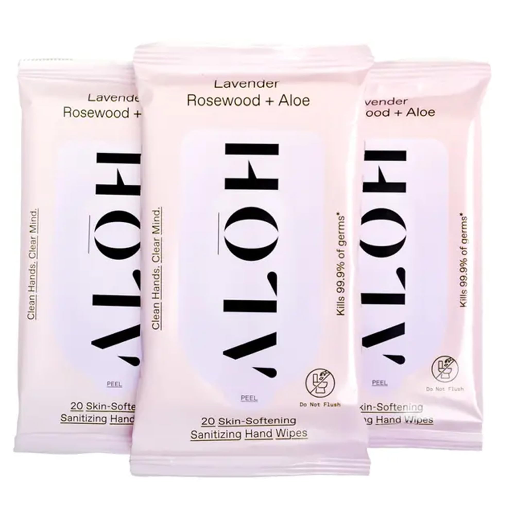 ALŌH Lavender Rosewood + Aloe Hand Sanitizer Wipes, Travel Size