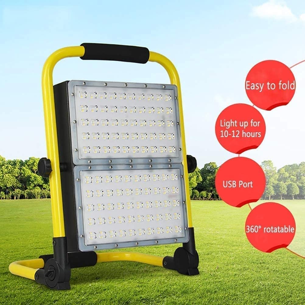 Luz de trabajo recargable LED de 100 W, luces de inundación portátiles para exteriores, 3 modos de brillo, carga USB, resistente al agua IP66, batería recargable de 36000 mAh, lámpara de lugar de trab