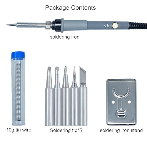 Miniatura 9 de Kit de soldador electrónico - Herramienta de soldadura de temperatura ajustable de 60 W, pistola de soldadura de calefacción interna de