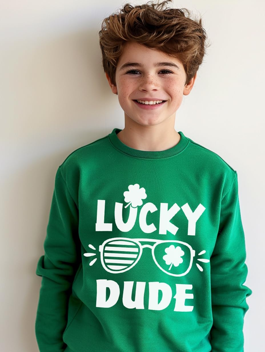 DDSOL Toddler Boys Girl St Patricks Day Sweatshirts Kids Irish Clover Shamrock Long Sleeve Green Shirt Tops Age 3-10 Years - Image 2
