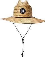 Hurley Men's Weekender Natural Straw Hat - Lightweight Medium Brim Sun Hat with Adjustable Chin Strap for Beach & Fishing