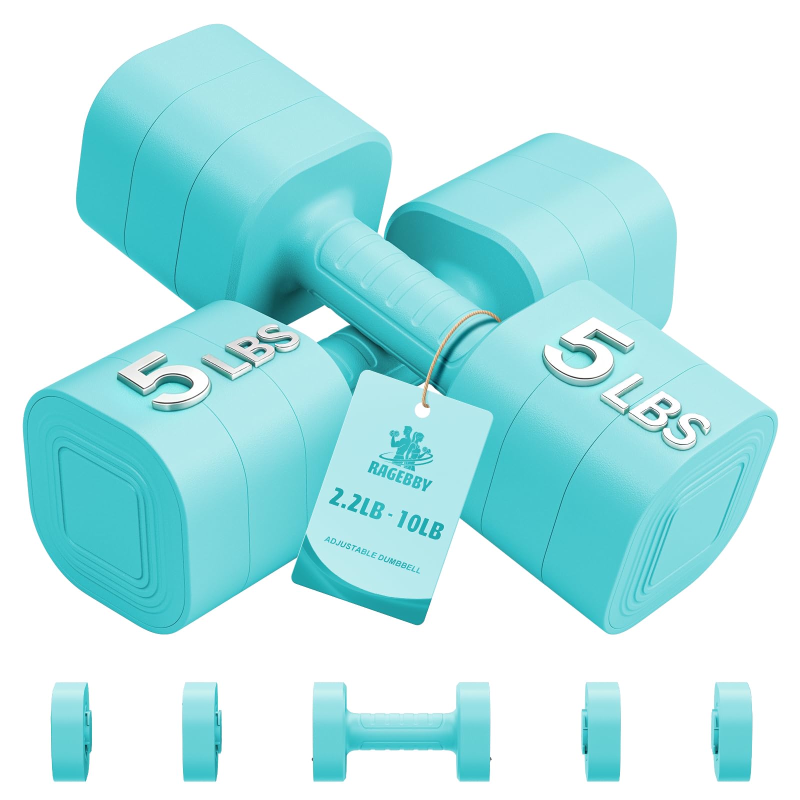 Ragebby Adjustable Dumbbell Set of 2, Weights for Men and Women at Home
