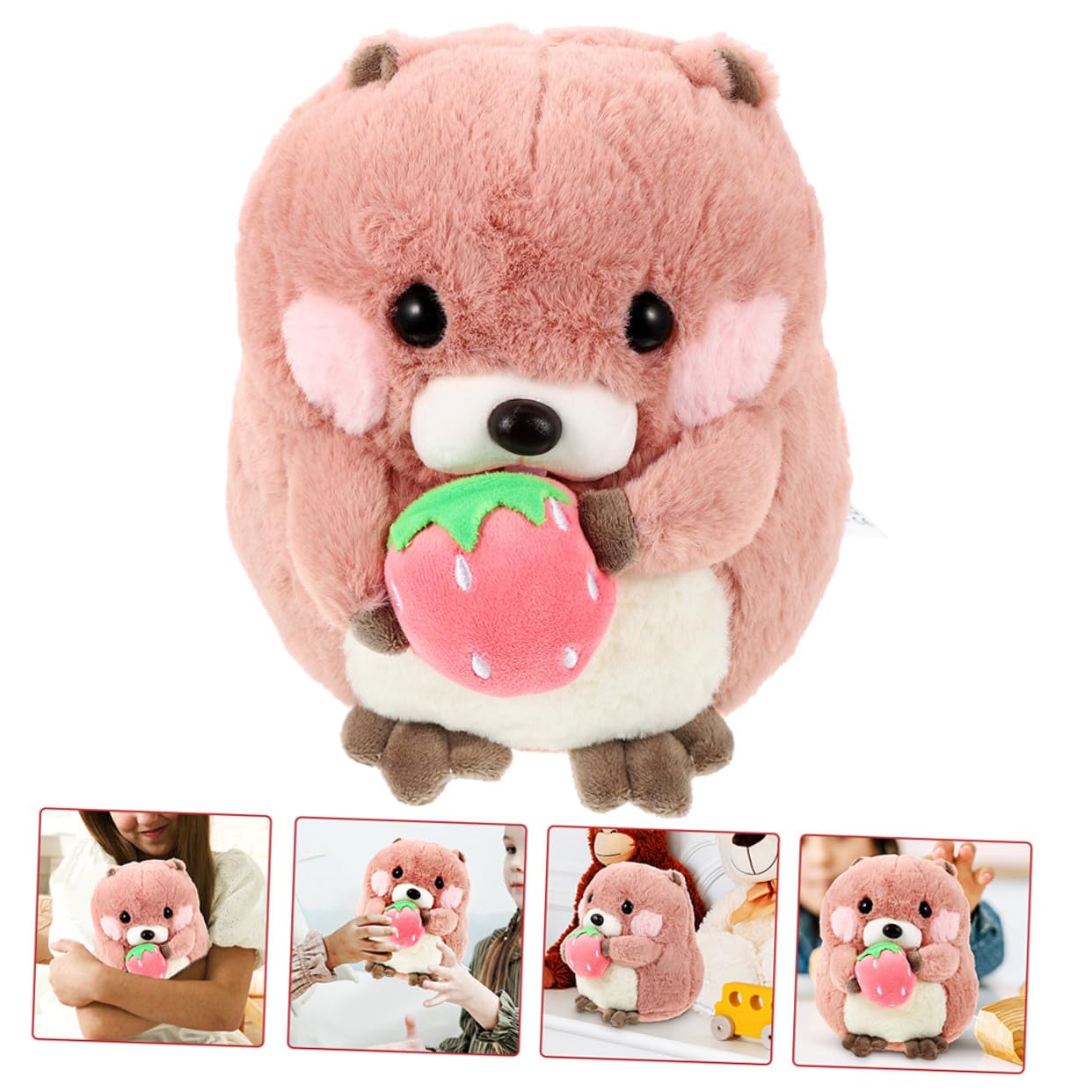 Muñeco y PP Cotton Rosa de Peluche de Felpa 1 Pieza de Marmota | Detalles Finos, Tacto Suave y Abrazable, Resistente Deformación, Decoración para Hogar y Coche