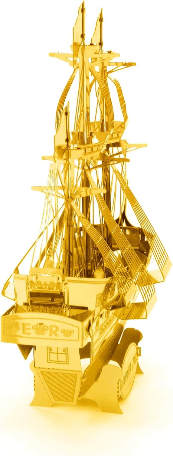 Metal.Earth Golden Hind, Golden Version Model Ship, 3 Trees, Intricate Details