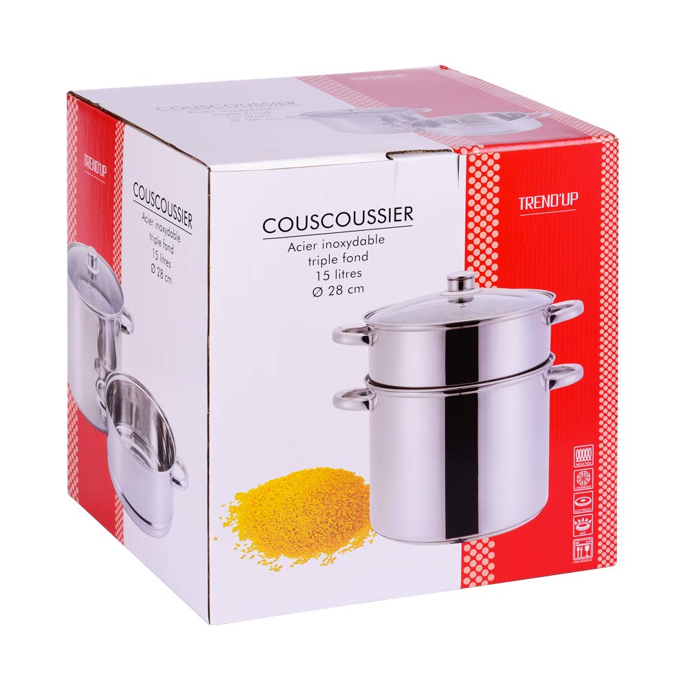 Trend'up - Couscoussier inox 28 cm 15 litres