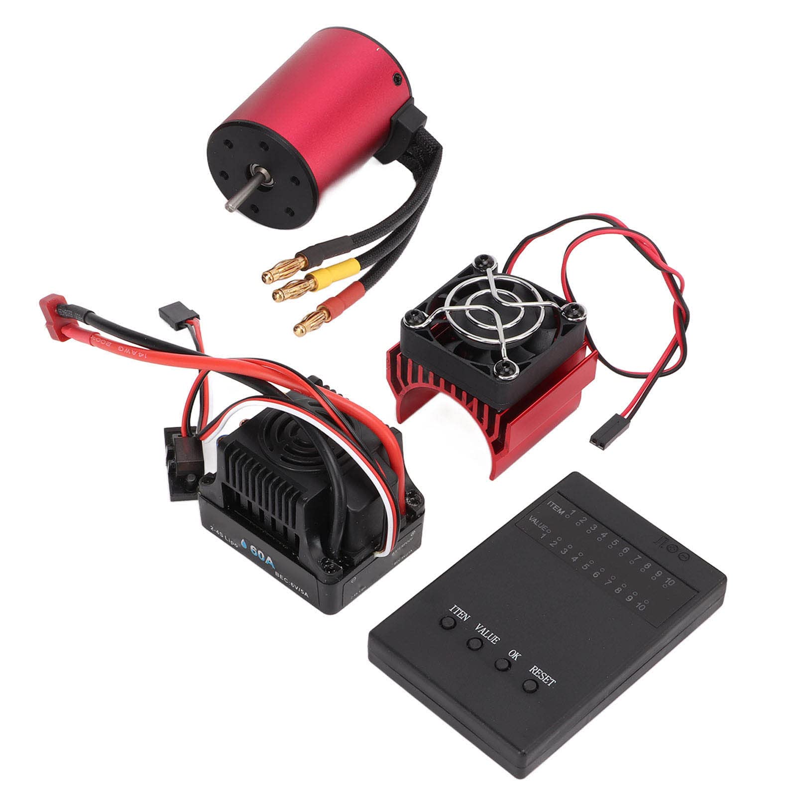 Zestaw Silnika Bezszczotkowego RC 3100KV z Zestawem ESC | Wysokowydajny stop aluminium, wodoodporna konstrukcja, idealny do samochodów RC 1/10