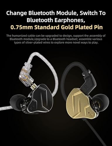 Miniatura 7 de keephifi KZ ZSN Pro - Auriculares con cable en el oído, dos controladores híbridos dinámicos, monitores intrauditivos desmontables sin enredos,