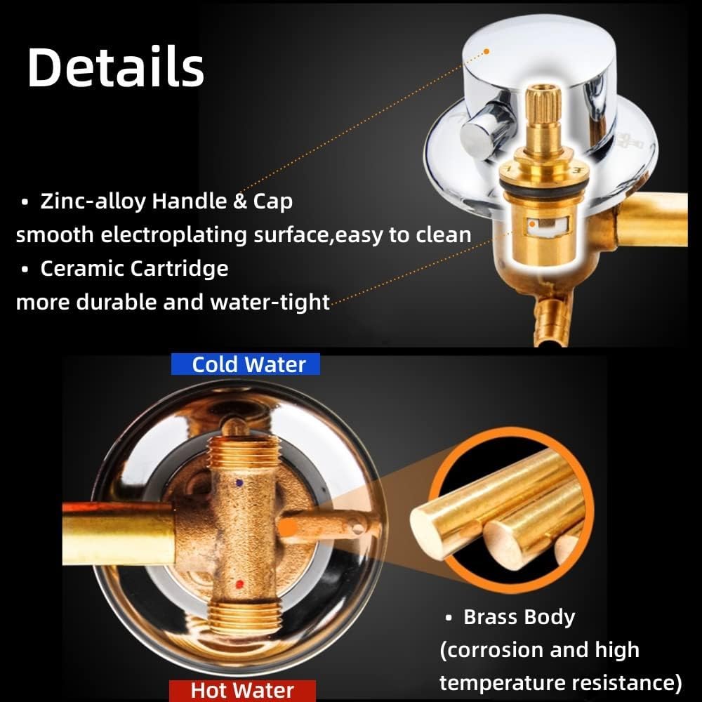 2/3/4/5 vie Vite uscita acqua filettatura interasse 10 cm 12,5 cm valvola miscelatrice ottone bagno doccia miscelatore rubinetto rubinetto cabina