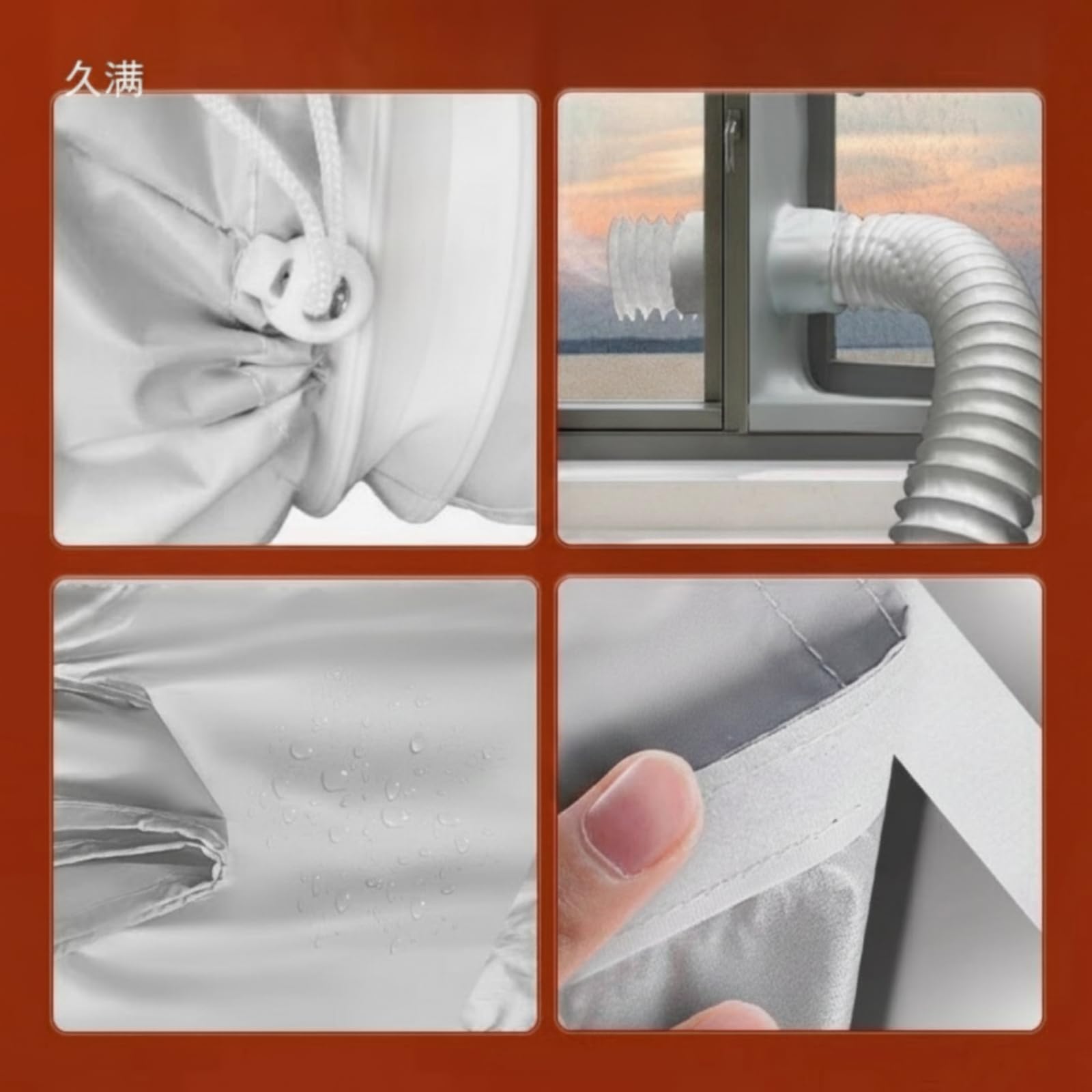 Milageto Panel de Ventana para Aire Acondicionado Portátil Barrera Textil con Manga para Kit Universal Ajustable Instalación Fácil sin Herramientas Adecuado, color to 2, 5 Metros