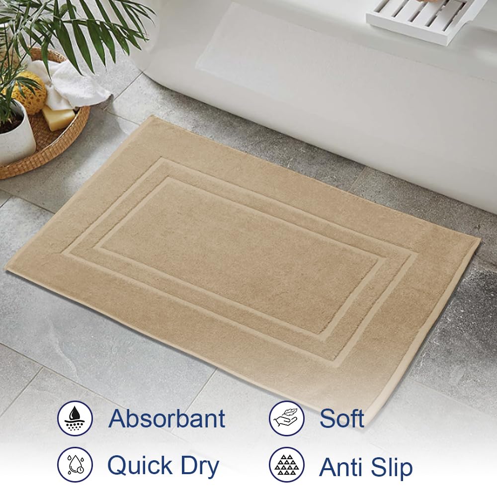 Makooz 2 Cotton Banded Bath Mats, Not Bathroom Rug, 50x70 CM 100% Ring Spun Cotton, Machine Washable, Ultra Soft - Image 3