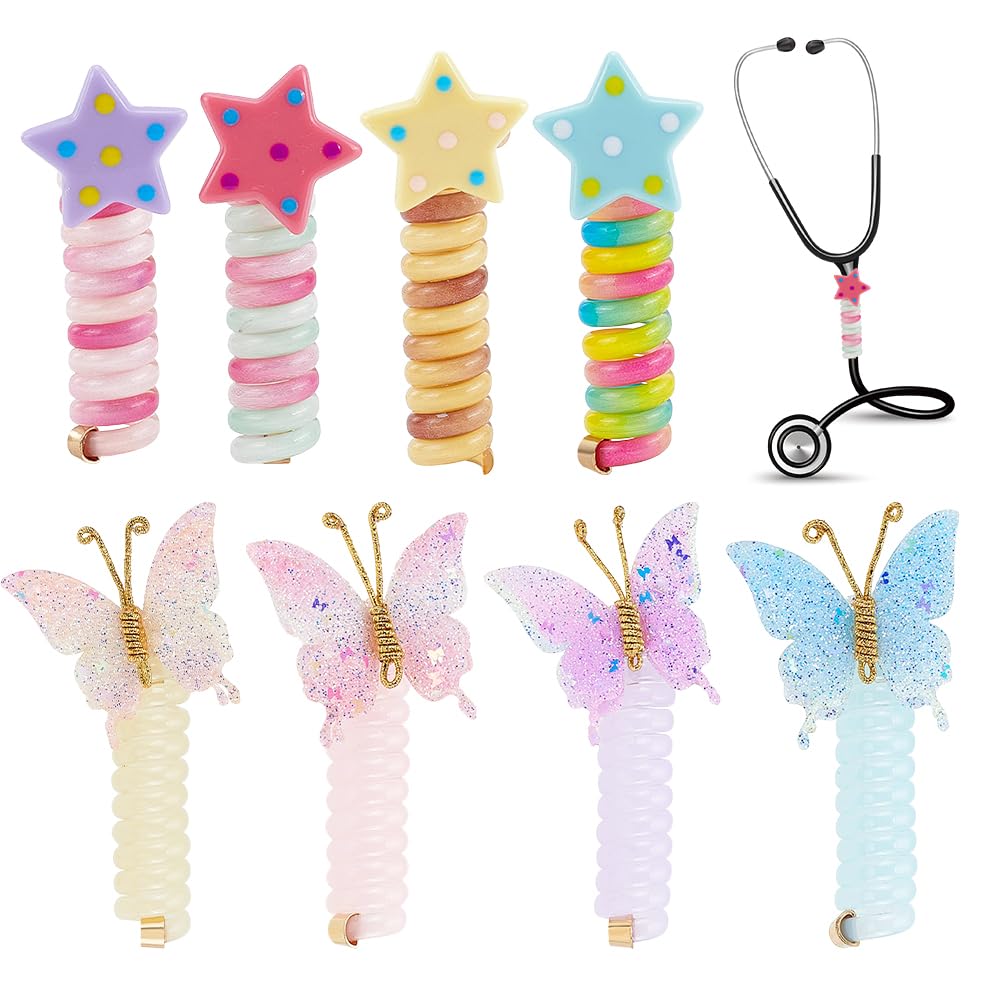 OLYCRAFT 12Pcs 12 Styles Shell Stethoscope Charms 1-1.4 Inch Starfish Stethoscopes Tag Alloy Conch Pendant ID Name Tag Charm Stethoscope Charms with 1 Pair Earplug for Doctor Nurse Medical Assistant