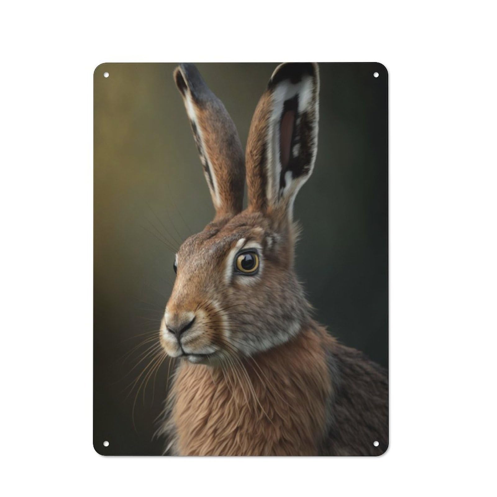 Junmoney Hare Ai Generative Workshop Style Metal Wall Decor 40X30cm, Decorative Metal Plaque For Garage, Workshop, Shed Or Utility Room