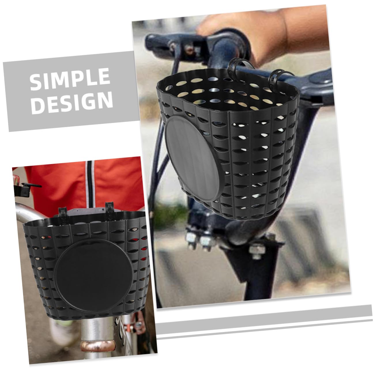 Toddmomy Cesta de Bicicleta para Niñas y Niños Desmontable Negra, Plástico Duradero Engrosado, Amplia Capacidad de Almacenamiento, Accesorio para Bicicletas Infantiles, Uso Escolar