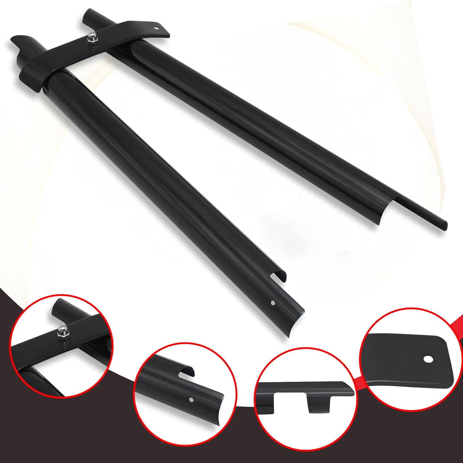 Black Front Frame Down Tube Covers for Harley Softail Heritage Springer Fatboy Deluxe FLSTN FLST FLSTF Twin Cam Models