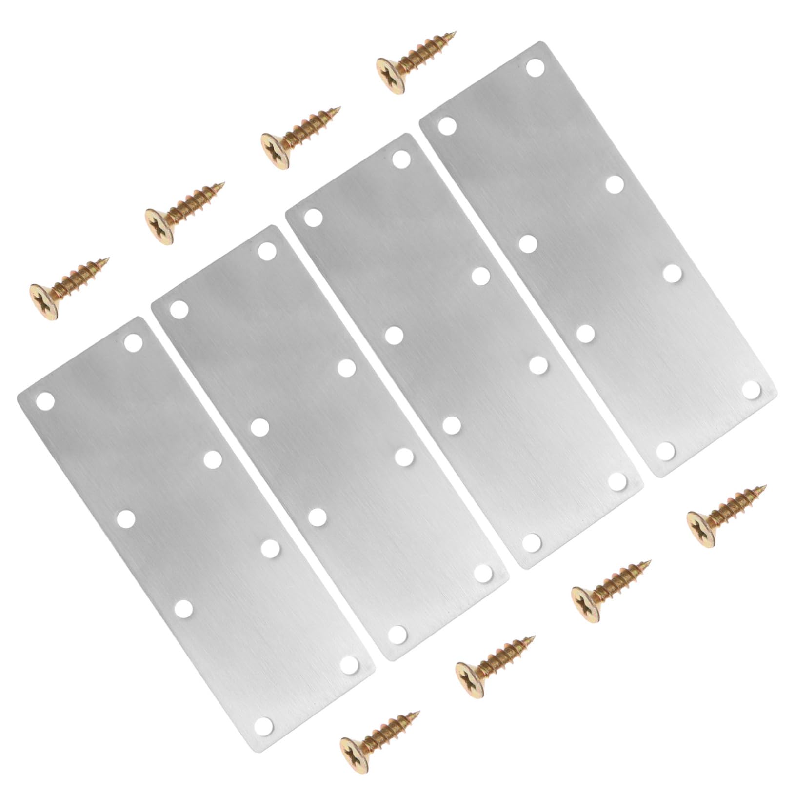 KICHOUSE Heavy Duty Stainless Steel Flat Brackets Hardware for Wood Connectors Repair Fixing Plates