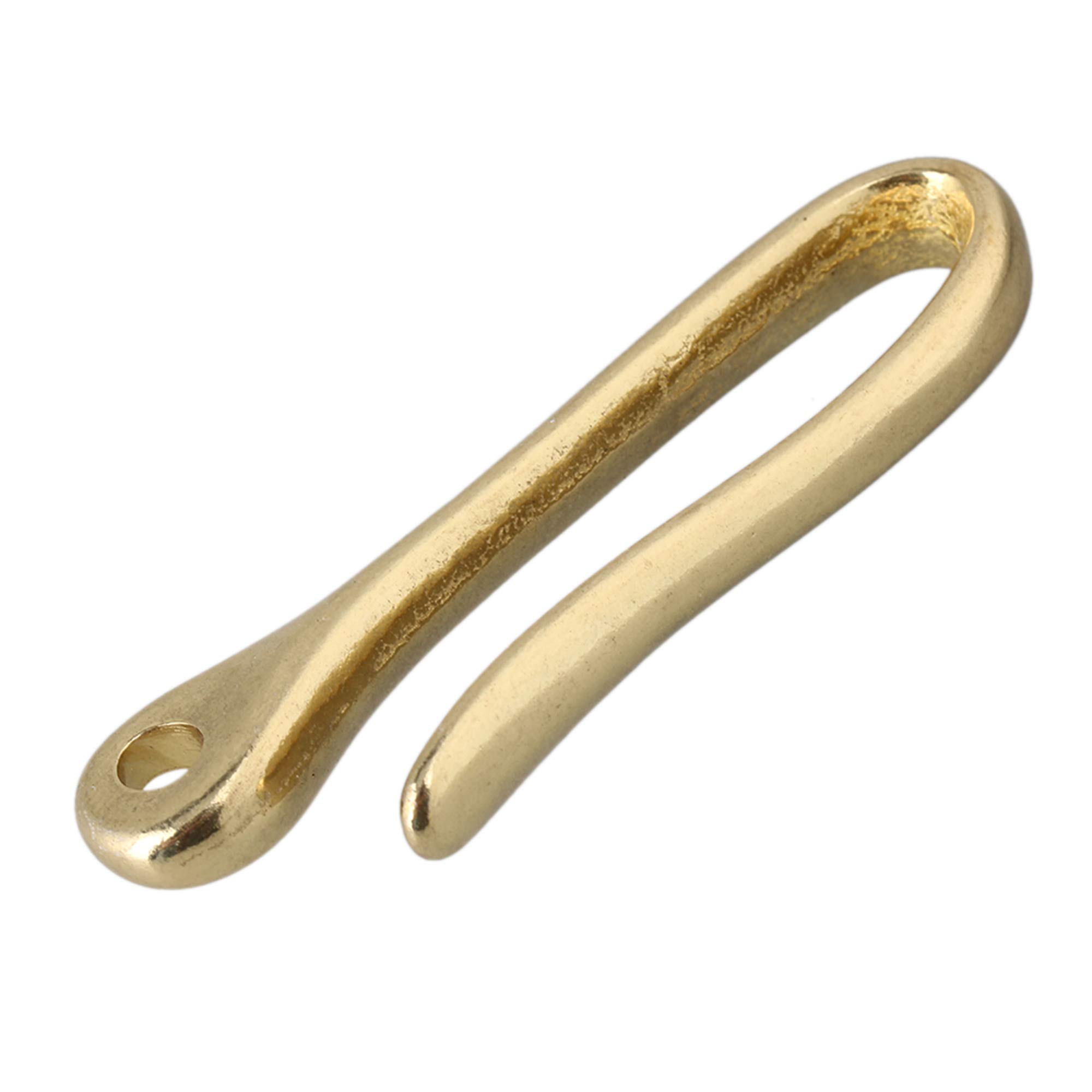 RDEXP Golden 72mm Brass Leathercraft Hang Hook Rack Accessory Key Chain U-Shaped Hook Pack of 50