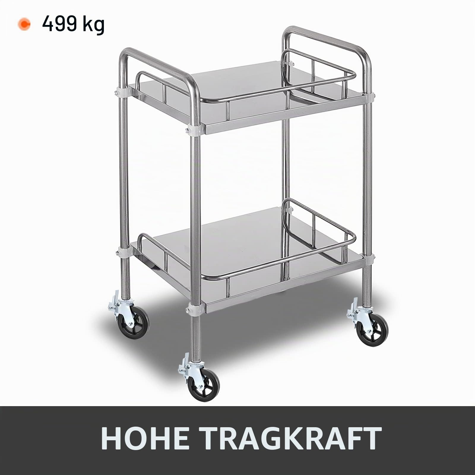 VEVOR Lenkrollen aus Polyurethan, 8 Zoll Eisenkern, Lenkstangenrollen mit Doppelfeststellbremse, verstellbare Füße, Tragfähigkeit 1100 lbs/500 kg pro Rad, 4er Pack