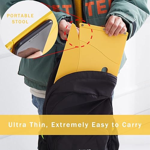 Miniatura 4 de koofull Taburete plegable portátil para acampar, senderismo, silla plegable ligera para viajes, reuniones, barbacoa, biblioteca, metro, mochilero,