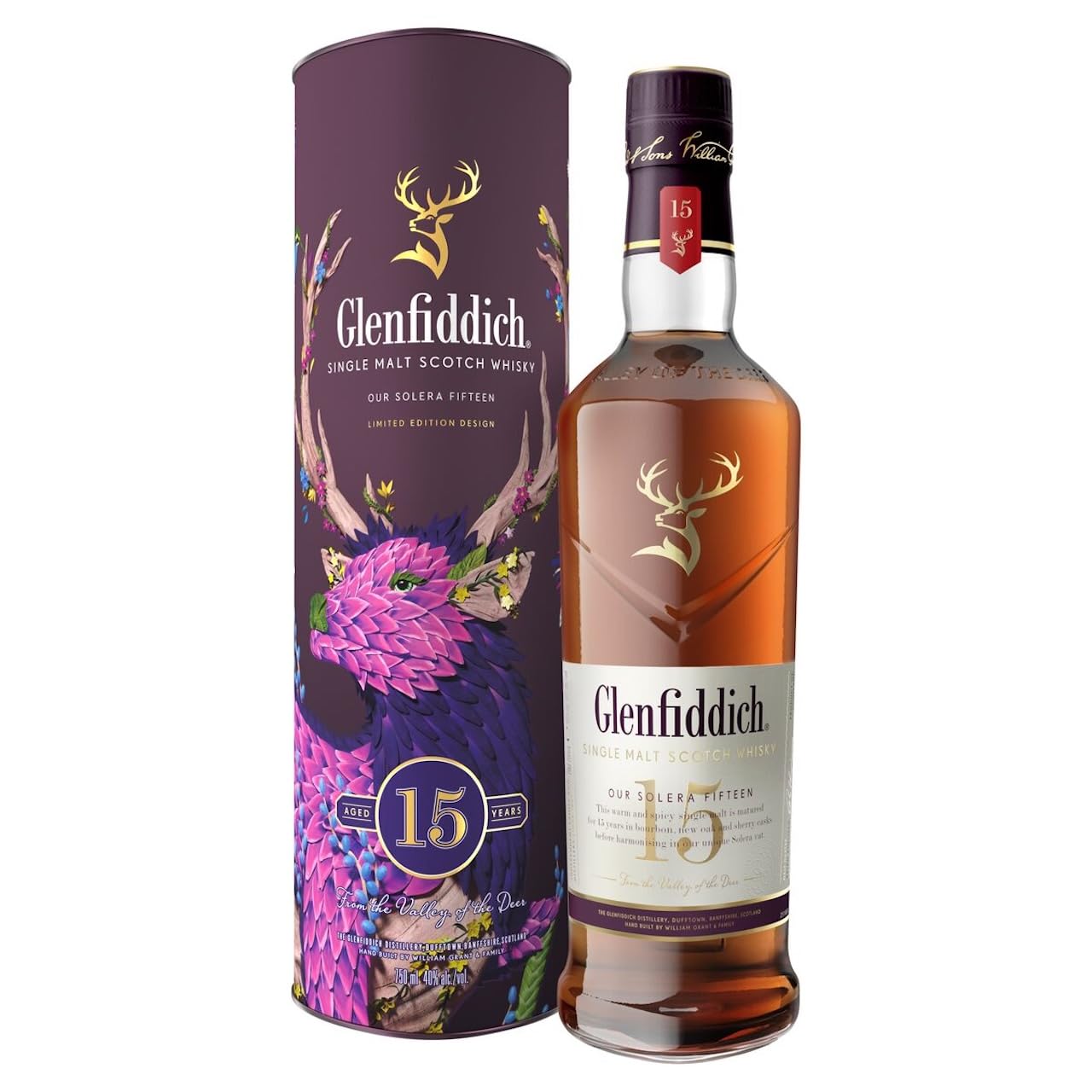 Glenfiddich 15 Year Old Single Malt Scotch Whisky – 70cl