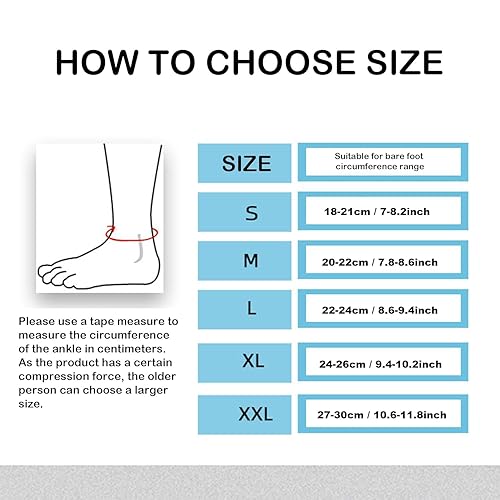 Miniatura 2 de Calcetines de compresión de tobillo, manga de compresión eficaz para aliviar el dolor de pies, hinchazón, fascitis plantar, esguince, neuropatía,
