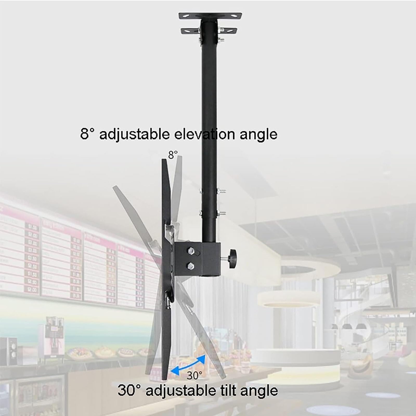Support Mural pour téléviseur au Plafond - Support Mural Double Face réglable, pour téléviseurs de 26 à 60 Pouces (jusqu'à 80 kg), Compatible VESA jusqu'à 400 x 400,2m