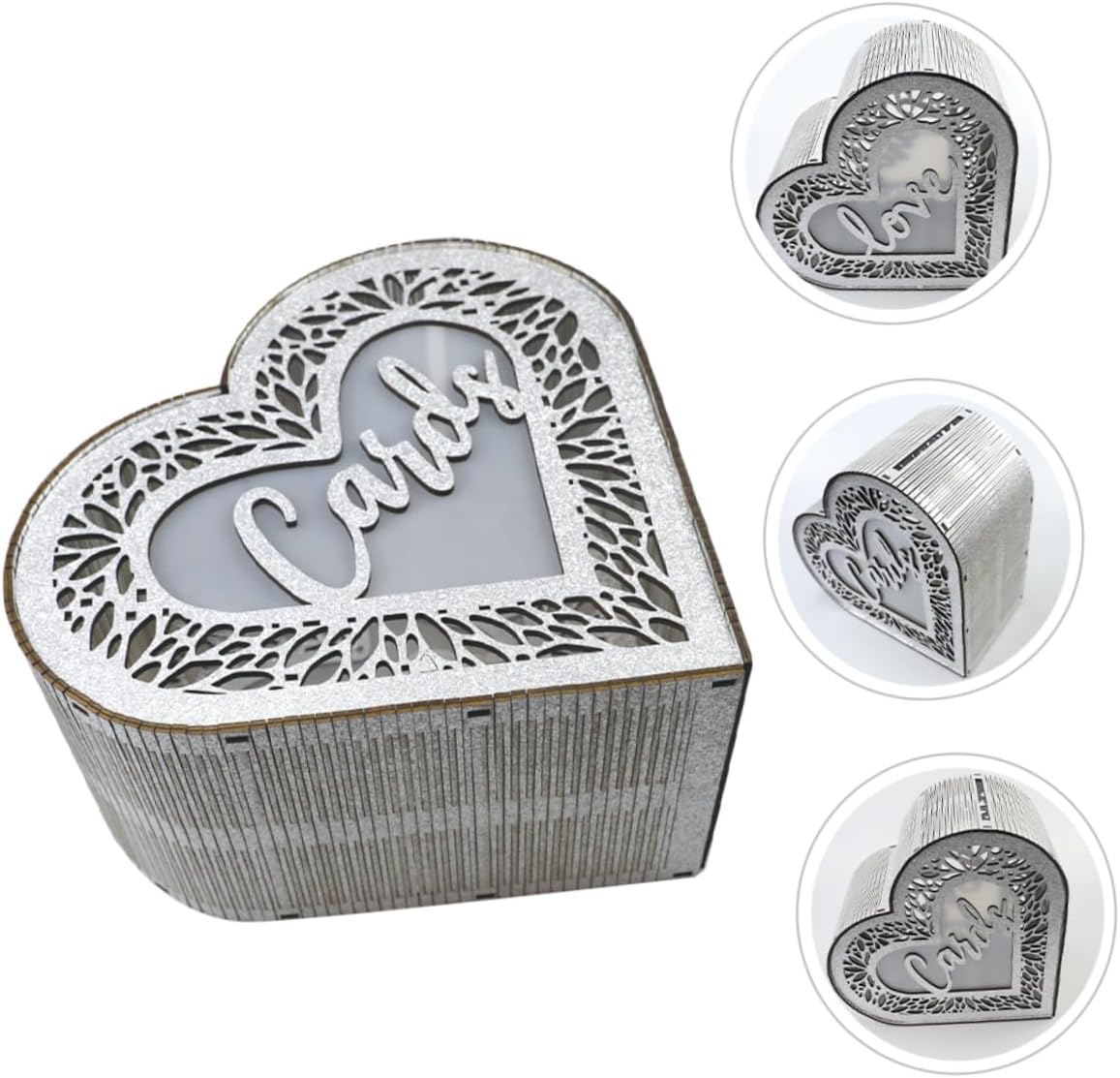 Alipis Wooden Heart Card Box for Weddings Birthdays Special Events Hollow Design Greeting Card Holder for Blessings Envelopes Keepsakes Elegant Storage Decor