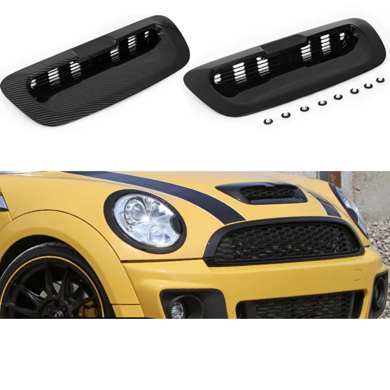 Amazon | 車のボンネットベントカバー Compatible With Mini For