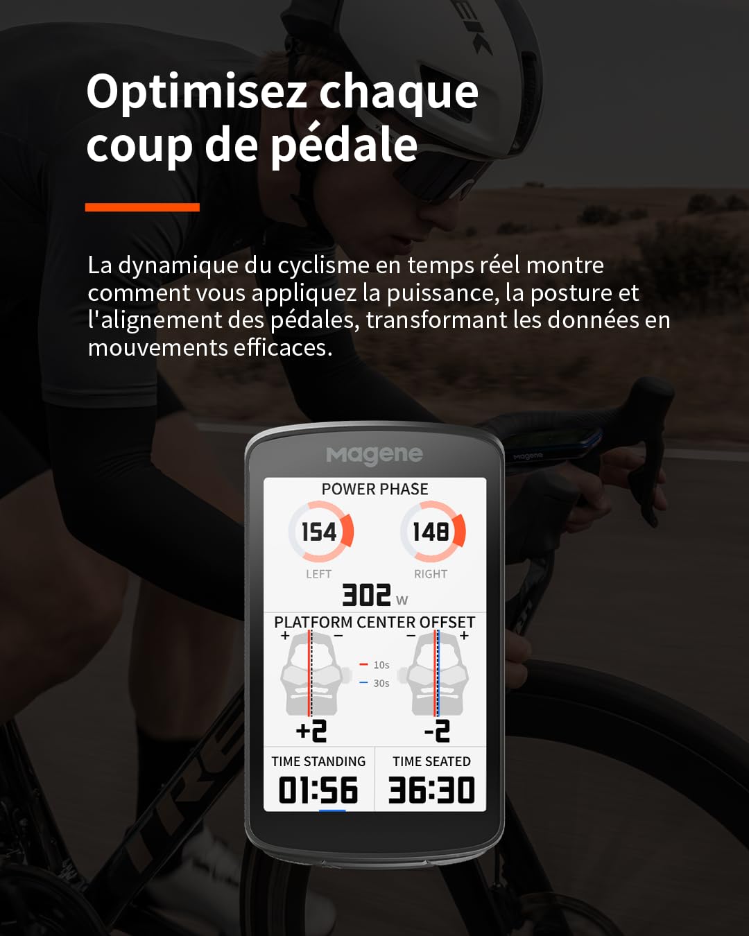 Magene C706 GPS vélo Compteur, Navigation cartographique, écran Tactile Couleur 3,3", positionnement Double Bande, Support métallique, Affichage des données Personnalisable, entraînement en intérieur