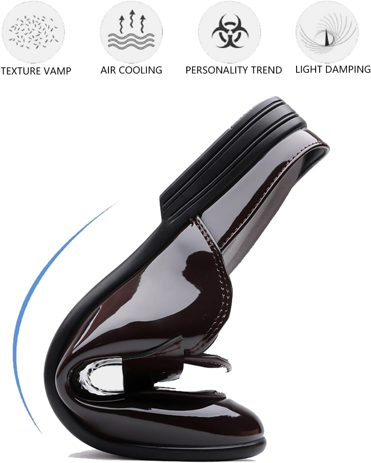 Men's Patent Leather Dress Mules Fashion Comfortable Low Heel Slip On Backless Loafers for Wedding Office Business Formal Clogs - Image 7