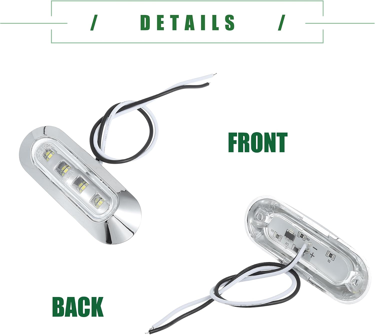 Motoforti Universal Interior Boat Navigation Lights, Marine Boat Lights Decoration Light for Boat Bow Stern Kayak Yacht, Waterproof, Metal ABS, White, 6pcs
